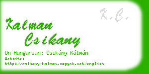 kalman csikany business card