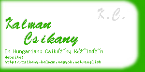 kalman csikany business card